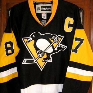 SYDNEY CROSBY #87 PENGUINS 2XL REEBOK BLACK JERSEY